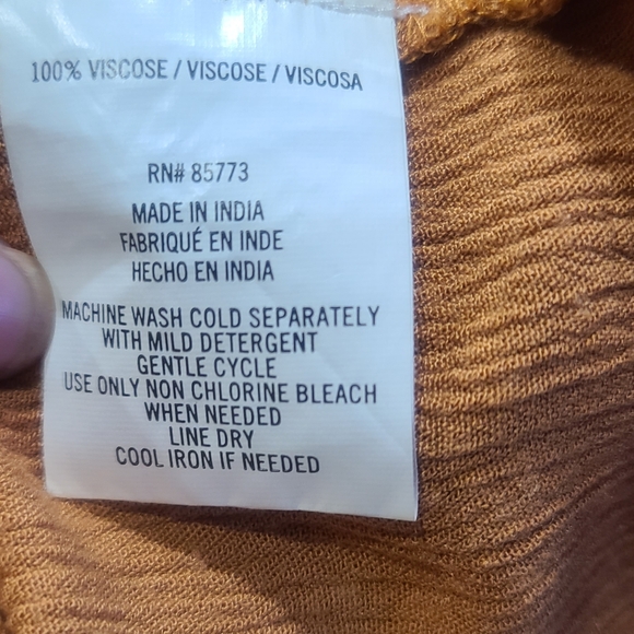 O'Neill Orange 🍊 Devyn Strapless Smocked-Bodice Side-Slit Midi Dress EUC - Picture 8 of 8